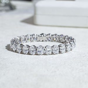 10K Yellow Gold 1.5ct E VVS2 Oval Lab Grown Diamond Tennis <b>Bracelet</b> Luxury Chain Fine Jewelry For Women Factory Wholesale Direct - Product Image 4
