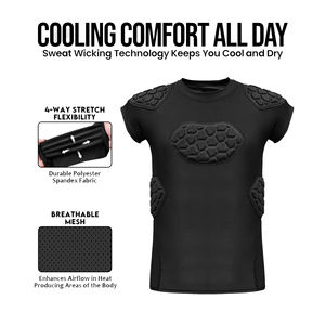 Camiseta Deportiva de Compresión Acolchada para Hombre, Manga Corta, para Entrenamiento - Product Image 6