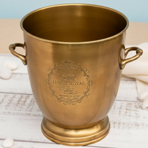 Cubos de hielo de aluminio fundido, cubo de hielo de latón Royal, enfriador de vino de latón - Product Image 2