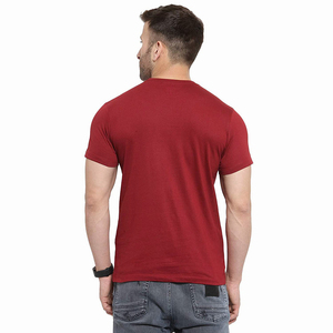 T-shirts décontractés pour hommes de haute qualité, couleur rouge, 100% coton, manches courtes, respirants, col rond, coupe régulière, anti-UV - Product Image 2