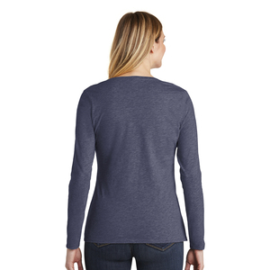 Camiseta de Manga Larga con Cuello en V para Mujer, Color Sólido, Tejido de Algodón y Elastano, Ropa Casual para Todas las Temporadas, Corte Regular - Product Image 3