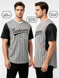 Maillot de baseball personnalisé pour homme, avec nom du joueur, en maille respirante, sublimé, à manches courtes, anti-humidité, uniforme d'équipe 100% - Product Image 4