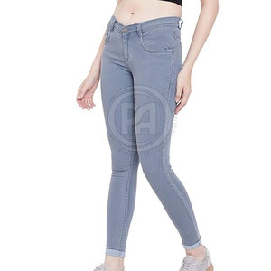 Pantalon en jean pour femme, taille personnalisée, respirant, pour usage extérieur, vente en gros, 100% coton, best-seller - Product Image 2