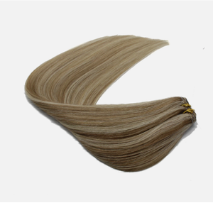 Extensions de cheveux humains lisses longs blond cendré ombré à clipser, Remy, double épaisseur, densité 100%, pour tête entière - Product Image 2