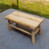 Table basse rectangulaire d'extérieur 80x40x40 en teck massif finition naturelle style côtier sans assemblage requis Modèle TAB48