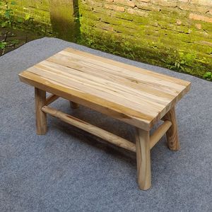 Mesa de Centro Rectangular 80x40x40 de Madera de Teca Sólida con Acabado Natural Modelo TAB48 - Product Image 1
