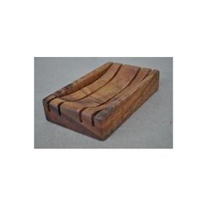 Porte-savon rectangulaire en bois naturel, auto-drainant, antidérapant, accessoire de comptoir de salle de bain - Product Image 3