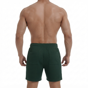 Wholesale Custom Men's Athletic Workout Shorts 100% Cotton Oxford Fabric <b>Knee</b> Length Quick Dry Ribbed Gym Sportswear Shorts - Product Image 2