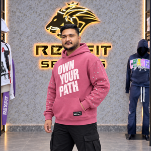 Custom Unisex Pullover Hoodie Heavy <b>Fleece</b> Streetwear Graphic <b>Sweater</b> Rhinestone Sleeves Kangaroo Pocket Custom Label Daily wear - Product Image 3