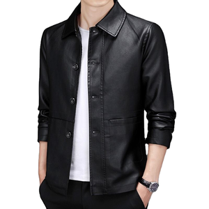 Chaqueta de Cuero Impermeable para Hombre, Estilo Moderno, Corte Ajustado, Alta Demanda, Unisex - Product Image 1