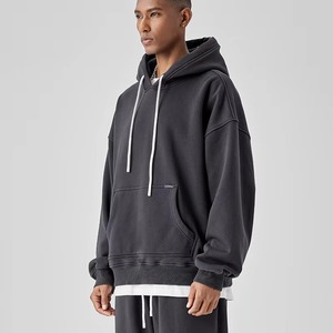 Vêtements de sport en gros, sweats à capuche décontractés à coupe ample, logo personnalisé, 100% coton, 400 g/m², épais et lourds - Product Image 3