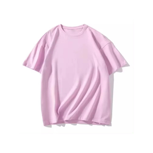 T-shirt en coton rouge uni surdimensionné pour homme, manches courtes, col rond, jersey décontracté, design uni - Product Image 5