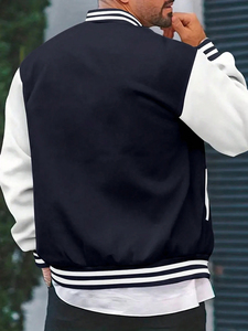 Fall Winter <b>Men</b> <b>Baseball</b> <b>Jacket</b> Youth Loose Stand-up Collar Single-breasted <b>Men</b> <b>Jacket</b> Fashion Casual College Boy <b>Jacket</b> - Product Image 3