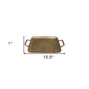 Plateau de service rectangulaire en laiton avec bords surélevés, plateau en métal massif pour buffet d'hôtel et service de haute cuisine - Product Image 6