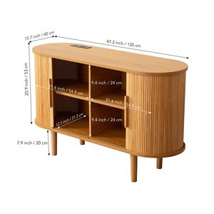 Fralimk moderno mobile a Buffet con credenza scanalata - Product Image 2