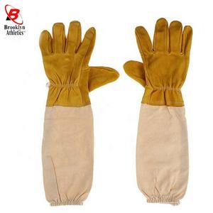 Benefit Bee Guantes de apicultura de piel de cabra dorada cómodos y transpirables Ropa suave y segura - Product Image 3