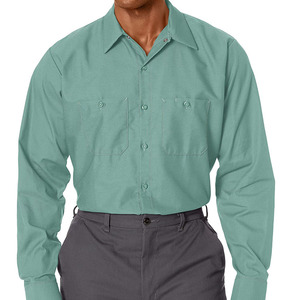 Fabricant de Vêtements Professionnels – Chemises Habillées à Manches Longues pour Hommes, Décontractées, en Polyester/Coton Écologique, Couleur Unie, Col Montant - Product Image 2