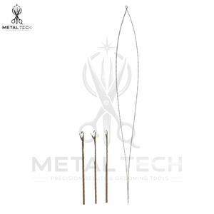 Golden Knurled Handle Hair Extension Loop <b>Needle</b> Micro Ring Wire Pulling <b>Threader</b> Device Salon Professional Equipment Tool - Product Image 4