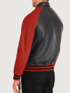 <b>Mens</b> Walton Biker Varsity <b>Leather</b> <b>Jacket</b> - Product Image 2
