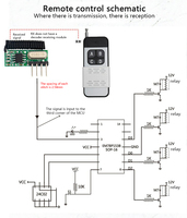 Control Remoto Inalámbrico RF de Largo Alcance 433MHz, Transmisor de 1 a 4 Botones para Puerta y Garaje, Automatización del Hogar