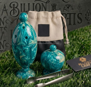 Modern Resin <b>Oud</b> <b>Burner</b> Set with Metal Tong and Travel Carry Bag Arabic Bakhoor Incense Set - Product Image 1