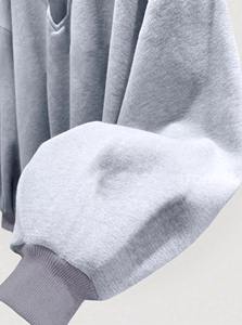 Sudadera Oversize Acogedora con Cuello en V para Mujer, Manga Larga, Algodón Suave, Estilo Holgado, Uso Diario, Precio Económico, OEM Personalizado - Product Image 3