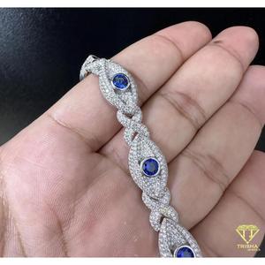 Custom Iced out Eye Link <b>Bracelet</b> VVS1 Quality Moissanite Diamond Pass Diamond Teste Heavy Quality 925 Sterling <b>Silver</b> - Product Image 5