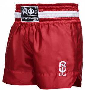 กางเกงมวยไทยยูนิเซ็กซ์ โพลีเอสเตอร์ 100% ทนทาน น้ำหนักเบา พิมพ์ลายแบบซับลิเมชั่น รับทำโลโก้ตามสั่ง บริการ OEM ขายส่ง - Product Image 3