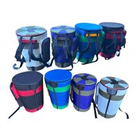 black and red padded Djembe drum bags designed to protect and transport African drum