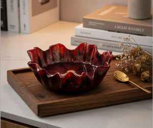 ชามขนมเรซิ่นทำมือ ชามผลไม้เรซิ่นทำมือแบบลึกพร้อมลายหิน - Product Image 3