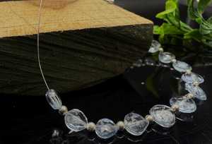Collier de perles d'aigue-marine cultivées en laboratoire faites à la main, 18 pouces, bijoux en pierres précieuses bleues, collier statement perlé, cadeau de bijoux personnalisé - Product Image 4