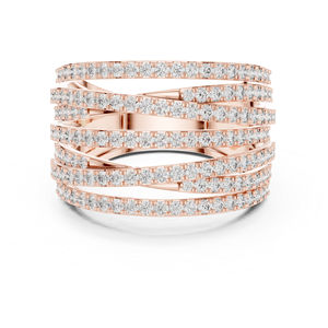 Anillo de Oro Rosa de 14K con Diamante Cultivado en Laboratorio, Redondo, para Uso Diario, para Mujer |   Diamante Cultivado Nuevo - Product Image 1