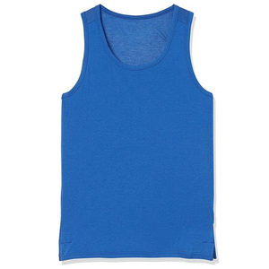 DAIZEN STAR INTERNATIONAL Men Solid Color Knitted Tank Top O-Neck Casual Style Royal Blue Athletic Fit Workout Vest Stretchable - Product Image 1