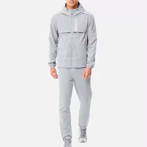 Conjunto Deportivo de Invierno para Hombre, Chaqueta Ligera con Capucha y Pantalones de Forro Polar, Secado Rápido, Ropa Casual para Exteriores, Logotipo Frontal - Product Image 5