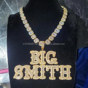 จี้เพชรโมอิสซาไนต์พรีเมียม "BIG SMITH" พร้อมสร้อยเทนนิสแบบฝังเพชรเต็มเส้น เครื่องประดับฮิปฮอป ขายส่ง - Product Image 1