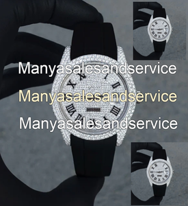 VVS1 Moissanite <b>Iced</b>-<b>Out</b> <b>Watch</b> with Stainless Steel Case Round Dial Glass Crystal 10 Bar Water Resistance - Product Image 2