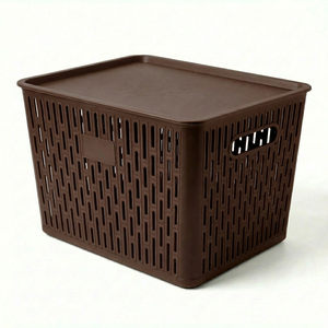 <b>Plastic</b> Brick Net Large <b>Basket</b> With Lid - Product Image 3