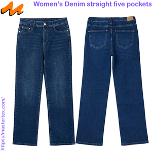 Pantalones Vaqueros Rectos de Pierna Recta para Mujer, Casuales, para Fiesta, con Detalle de Remaches, Cintura Media, Tela de Algodón, Poliéster y Elastano, para Todas las Temporadas, 9.47 OZ - Product Image 3
