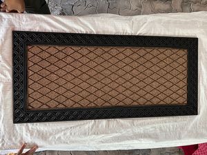 Tapis de bienvenue robuste à double rayure, tapis d'entrée intérieur en polyester, taille, couleur et logo personnalisables - Product Image 1