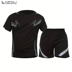 Conjunto Deportivo de Primera Calidad para Hombre, Ropa Deportiva Cómoda con Control de Humedad, Camiseta de Manga Corta y Pantalones Cortos para Gimnasio - Product Image 2