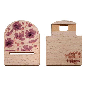 Custom Wooden Phone Stand – Pink Cherry Blossom Smartphone Holder for Desk & Home Decor - Product Image 3