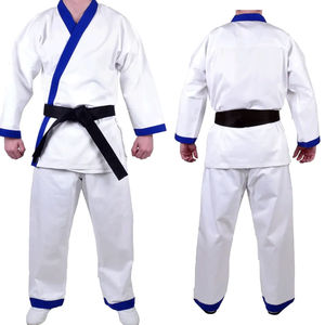 Tenues de karaté de haute qualité, kimonos d'arts martiaux, ensembles uniformes avec logo frontal, légers, pour hommes, vente en gros OEM. - Product Image 3