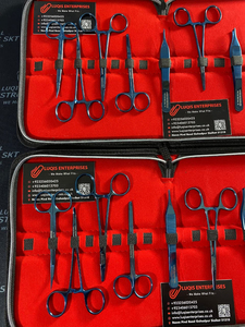 Petit ensemble d'instruments chirurgicaux |   Instruments chirurgicaux recouverts de titane bleu |   Acier inoxydable allemand |   Certifié CE - Product Image 3