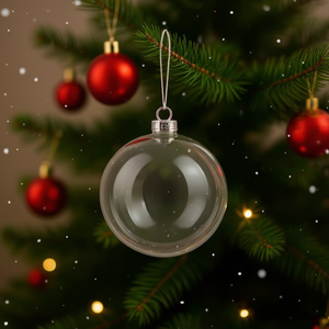Sfera Trasparente ILAN 10cm, Ornamento Natalizio Decorativo - Product Image 3
