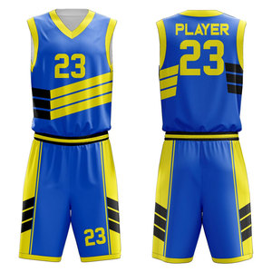 Uniformes de Baloncesto Estampados de Alta Calidad al por Mayor, Conjunto Personalizado para Universidad, Transpirable, 100% Poliéster, Verano/Invierno - Product Image 1