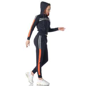 PIHA SPORTS Conjunto Deportivo 2 en 1 para Mujer, Color Azul Marino y Naranja, con Capucha, Chaqueta con Cremallera de Manga Larga, Bolsillos Laterales, Pantalones Deportivos para Correr - Product Image 5