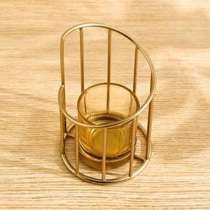 Gold Metal Tea <b>Light</b> Holder Cylindrical <b>Cage</b> Design Heat Resistant Eco-Friendly Durable Birthday Christmas Customized Home - Product Image 6