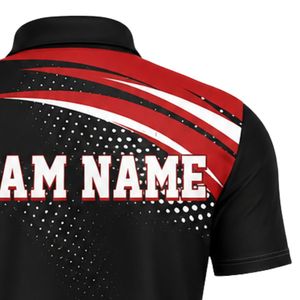 Black <b>Red</b> Soccer Polo Jersey for Men Athletic Team Shirt Lightweight Breathable Sports Apparel Competition Training Football - Product Image 5