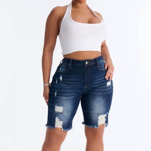 Shorts en jean décontractés pour femme, coupe bootcut, en nylon/coton imperméable, respirant et à séchage rapide, motif tendance, prix raisonnable, qualité supérieure - Product Image 3