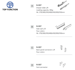รางเลื่อนเหล็กแบบปิดนุ่มนวล AODELI ADL-13 ขนาด 116 มม. ดีไซน์ทันสมัย รับน้ำหนักได้ 31-50 กก. ความยาว 270-550 มม. สำหรับบ้าน สำนักงาน และห้องครัว - Product Image 4